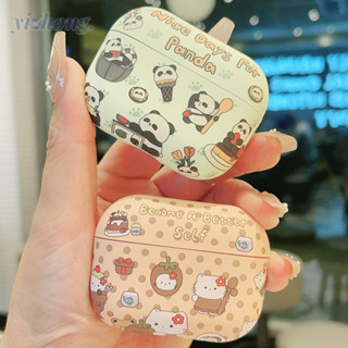 適用於 Airpods 4 Pro 2 3 1 卡通熊貓波點 Hello Kitty 圖案軟 TPU 防震耳機套無線耳塞