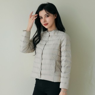 輕薄羽絨外套女 羽絨內膽 羽絨服 V領圓領薄款 輕便純色簡約 羽絨夾克 附同色收納袋 防風 保暖 真羽絨 白鴨絨 保暖衣