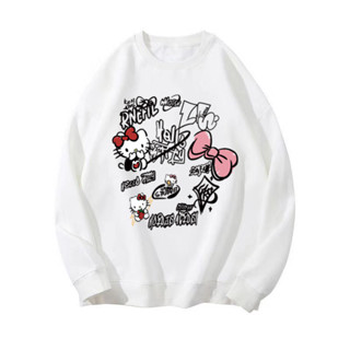 秋季卡通動漫可愛hello Kitty動漫印花休閒情侶圓領衛衣寬鬆女長袖上衣