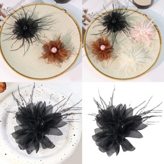 最佳珍珠花卉藝術貼花髮夾衣服帽子縫紉胸針 DIY 圍巾婚紗裝飾配件