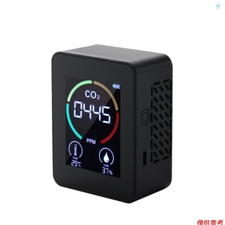 Crtw 2.8 英寸 LCD CO2 濃度測試儀迷你二氧化碳檢測儀濕度和溫度計空氣質量監測儀 1200mAh 鋰電池