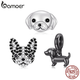 Bamoer 925 純銀魅力可愛狗配件吊墜 DIY 手鍊禮物