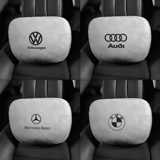 桃園出貨🌟麂皮絨汽車記憶棉頸枕車用頭枕 汽車護頸枕Benz LEXUS BMW VOLVOS級邁巴赫 衕款頭枕 麂皮絨