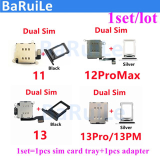 1 套雙 Sim 卡讀卡器連接器柔性電纜,適用於 iPhone 13 11 12 Pro Max XR Sim 卡託盤插