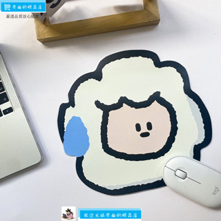 ✨嚴選品質✨流汗動物卡通情侶滑鼠墊小號電腦桌寫字辦公桌麵筆記本書桌墊膠墊