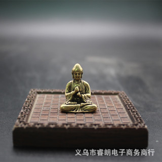 現貨黃銅複古做舊小釋迦摩尼佛像桌麵小擺件風水小擺件5.11