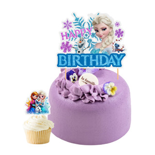 1 套冷凍 Elsa Olaf 生日蛋糕裝飾紙杯蛋糕裝飾,適合生日派對、女孩派對、兒童派對