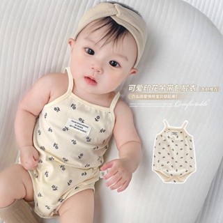 嬰兒吊帶包屁衣夏季薄款衣服嬰幼兒夏裝哈衣爬服寶寶連體衣