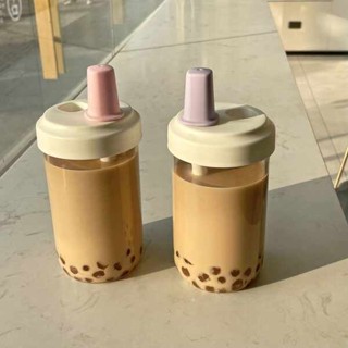 珍珠奶茶環保杯 飲料杯 可吸珍珠吸管杯子簡約便攜耐熱塑膠水杯高顏值大容量女學生奶茶杯