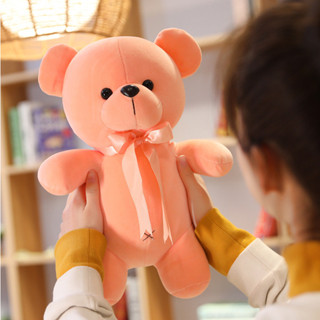 〔毛絨-玩具〕 彩色、羽絨棉、小熊、五色絲帶、泰迪熊、公仔、兒童、可愛、卡通、玩偶、閨蜜、安撫、陪伴、親子