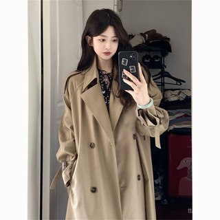 輕奢風衣大衣寬鬆高級感女洋氣韓版新款潮外套春秋季小個子中長款