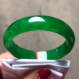 緬甸翡翠手鐲滿綠帝王綠冰種手鐲女款玉手鐲翡翠石英