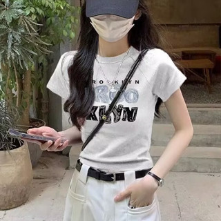 愛依依 短袖T恤 印花上衣 純棉上衣S-2XL新款時尚百搭洋氣修身減齡圓領上衣-4482.