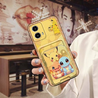 創意青春MOTO G34 5G手機殼放照片散熱簡約卡槽身份證塗鴉卡包防塵卡套零錢全包邊質感男女款卡通搞怪情侶插卡數碼