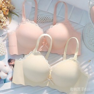 內衣女小胸聚攏純慾加厚一片式無痕顯大少女無鋼圈性感文胸罩套裝 【蜜桃匣子】