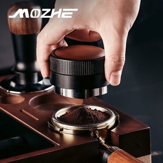 ✨臺灣熱賣MOZHE意式咖啡佈粉器不銹鋼重力佈粉器51/53/58.35mm自動調節高度