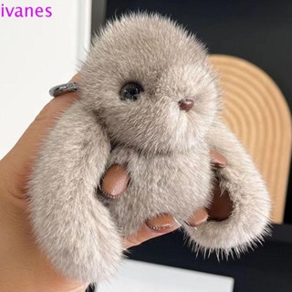 IVANES01毛絨兔子鑰匙扣,包包飾品絨毛玩具兔子毛絨鑰匙圈,卡哇伊毛絨公仔毛茸茸的娃娃毛絨兔子吊墜
