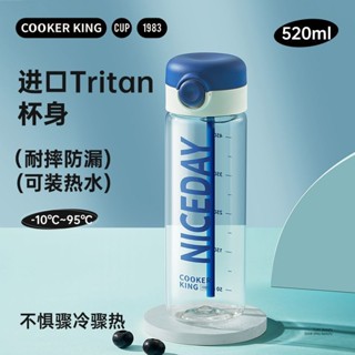耐高溫大容量吸管水杯運動水杯[S512]炊大皇Tritan吸管杯水杯子高顔值大容量運動夏季便攜隨行杯520ML