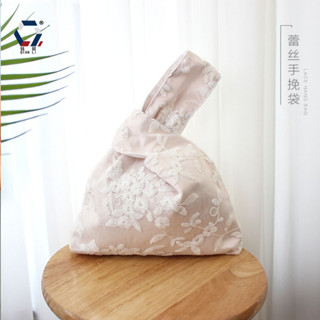 【錢麗】日式和風蕾絲手腕袋 簡約套結袋 復古手工手腕袋現貨