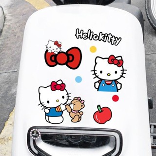 機車貼畫 Kitty貓車貼 電動車貼紙 車用裝飾 可愛 卡通 凱蒂貓 平板電腦貼畫 汽車貼紙 個性防水 車貼畫