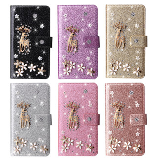 閃粉3D立體梅花鹿 三星S10plus S9 S8 S7 Edge手機皮套 三星a7 a6 A9 2018插卡防摔保護套