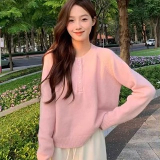 衣時尚 針織外套 上衣 毛線衣 外套 新款綿羊絨慵懶風毛衣女加厚小個子寬鬆針織上衣4F120-S4096.