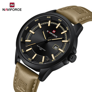 Naviforce NF9248 男士手錶運動手錶頂級品牌豪華軍用自動日期真皮石英原裝時鐘