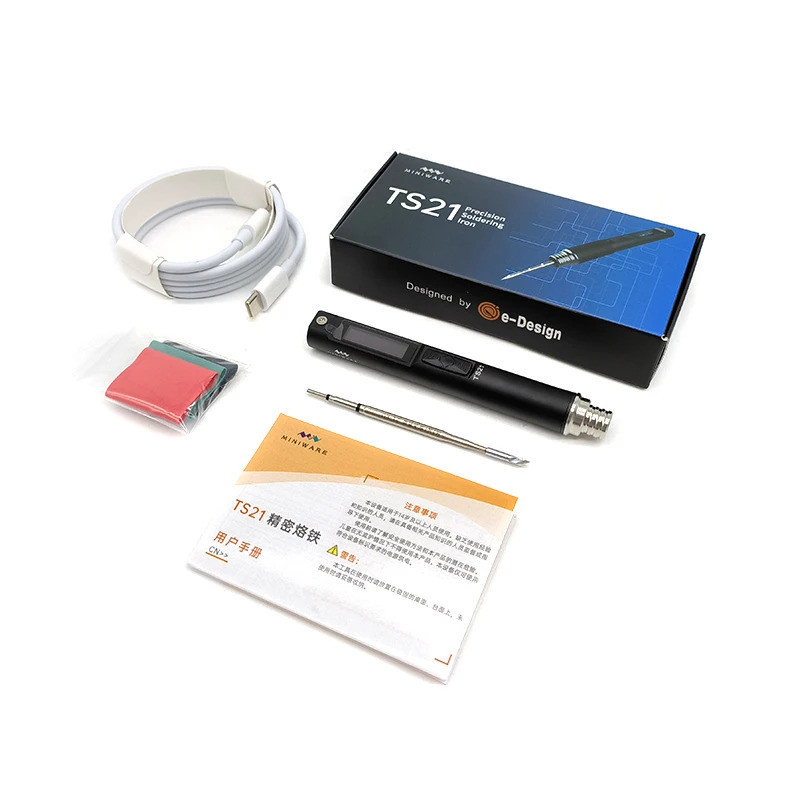 新款 MINIWARE TS21 烙鐵補光燈數字 OLED 屏幕多語言智能感應睡眠功能電源焊筆