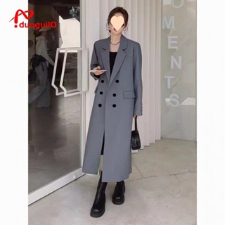 特價韓版長款西裝風衣女 長版西裝外套女 春秋秋裝外套上衣小外套中長款ins 風西裝外套女 大衣