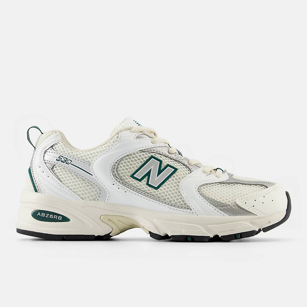 New Balance 男女 休閒鞋 D楦 經典 530 復古 老爹鞋 百搭 舒適 米白 綠 [MR530SX]