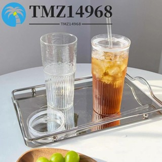 TMZ14968玻璃杯,透明大容量草杯,耐用帶蓋耐熱冷飲杯辦公室