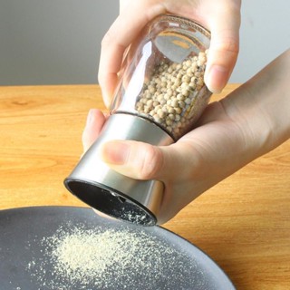 Kitchen daily necessities不鏽鋼胡椒研磨器家用可調手動陶瓷芯黑胡椒粒玻璃研磨瓶調料罐202505