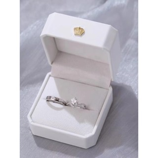 ★錶白戒指盒★現貨 [店鋪熱銷]新款高階 首飾盒 結婚求婚鑽戒 禮盒 耳釘盒高檔珠寶首飾 收納 盒 戒指盒
