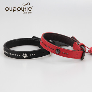 Puppytie狗狗項圈狗圈脖圈中型大型犬頸圈牛皮金毛柯基寵物用品