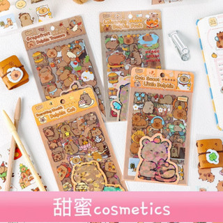 【甜蜜cosmetics】【5238人好評】卡皮巴拉可愛兒童貼紙防水ins風拚貼咕卡手帳diy裝飾素材水豚貼畵
