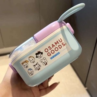 tempat nasi 便攜微波飯盒 便當盒 可愛帶餐具便當盒手提飯盒上班族學生專用雙層分格微波爐加熱帶蓋