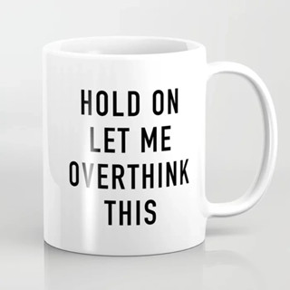 Hold On Let Me Overthink This 咖啡杯家用咖啡杯 11 盎司陶瓷咖啡杯辦公室咖啡杯
