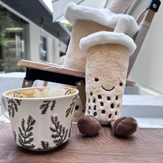 【初見】趣味珍珠奶茶杯公仔毛絨玩具模擬食物飲料可愛玩偶抱枕布娃娃擺件