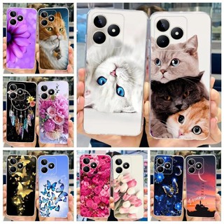 適用於 Realme Note 50 手機殼 RMX3834 可愛貓咪彩繪保護套軟矽膠手機殼適用於 Realme Not