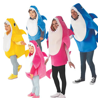 豪華鯊魚嬰兒服裝兒童動物鯊魚爸爸媽媽角色扮演萬聖節服裝兒童成人普珥節嘉年華花式衣服