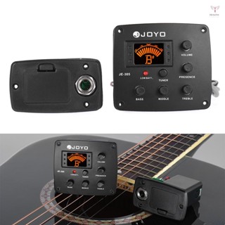 Joyo JE-305 原聲吉他壓電拾音器前置放大器 4 段 EQ 均衡器調諧器系統,帶 LCD 顯示屏