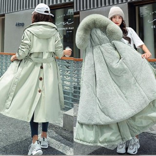 風衣棉衣服兩穿可拆卸派剋服女2020鼕季新款韓版寬鬆中長款外套潮cywwy