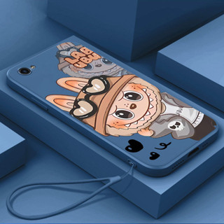 Tpu 軟殼適用於 OPPO A71 A71k 手機殼帶掛繩美學矽膠殼新設計可愛卡通拉布動漫防震殼
