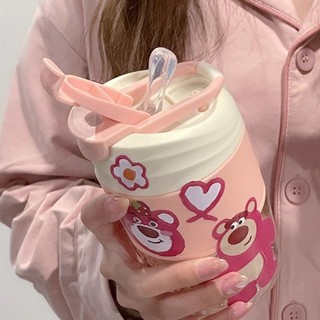 [限時特賣]Bablov聯名咖啡杯 高硼矽玻璃水杯 女生夏季隨行杯 480ml便攜高顔值水壺 大容量吸管杯子 耐高溫無異