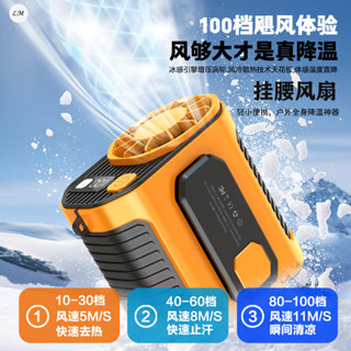 【現貨當日發】爆款新款掛腰風扇戶外工地隨身夾腰便攜風扇消暑降溫usb迷你高速風扇
