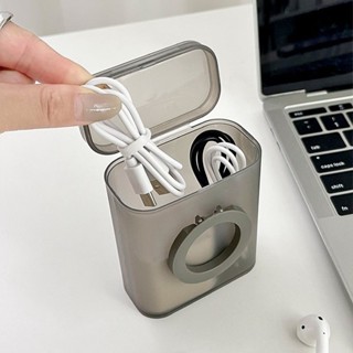 【臺灣現貨】數據線收納盒 集線盒 耳機收納盒 手機支架 充電線收納盒 電線收納 收納盒 理線整理盒 理線器 集線器
