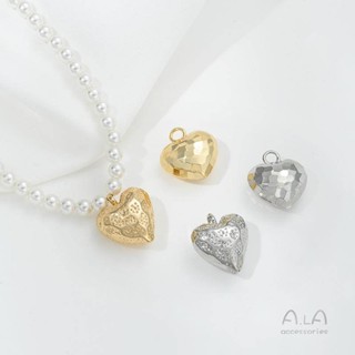 宏雲Hongyun-Ala新品-保色14k包金草莓桃心吊墜閃切面愛心掛件diy手工合金手鍊項鍊吊飾