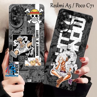 XIAOMI REDMI 小米紅米 A5 4G Poco C71 4G 2025 最新一件式齒輪路飛動漫圖案保護套矽膠套