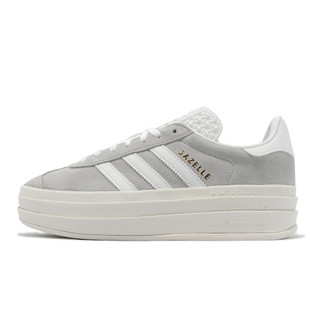 adidas 休閒鞋 Gazelle Bold W 灰 白 麂皮 厚底增高 女鞋 三葉草 [ACS] HQ6893