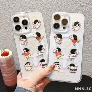 可愛小新 卡通蠟筆小新 蘋果手機殼 iPhone 16 15 14 13 pro max 防摔 磁吸手機殼 i16保護殼